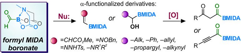 Formyl MIDA Boronate: C1 Building Block Enables Straightforward Access to α-Functionalized Organoboron Derivatives